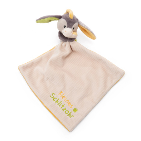 Schmusetuch 22x22cm mit Kuscheltier Esel