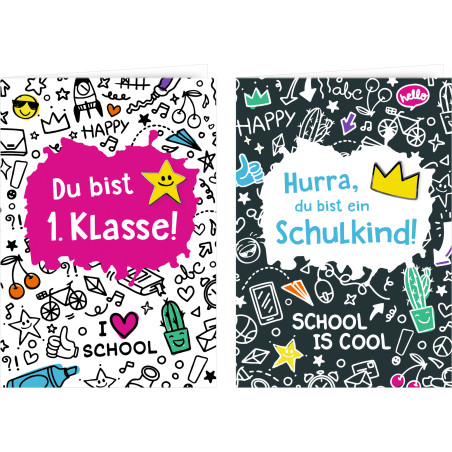 Grußkarte m. Pin - Du bist 1.Klasse/ein