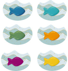 Bunte Regenbogen-Fische (Kunstharz), sortiert