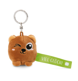 Schlüsselanhänger Bär ''Viel Glück! grün
