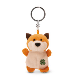 Schlüsselanhänger Fuchs mit Kleeblatt 5cm