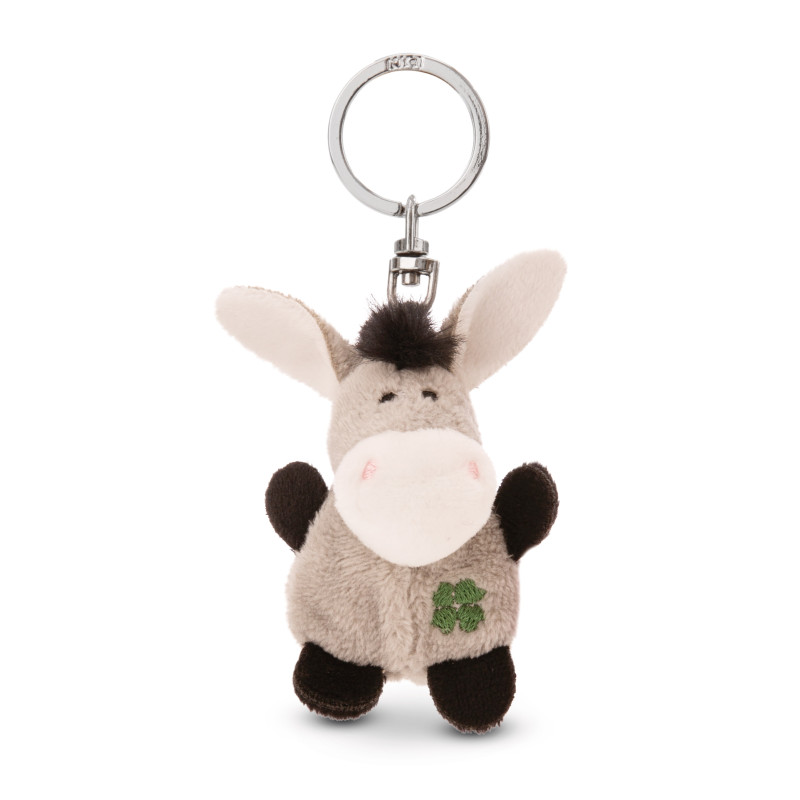 Schlüsselanhänger Esel mit Kleeblatt 5cm