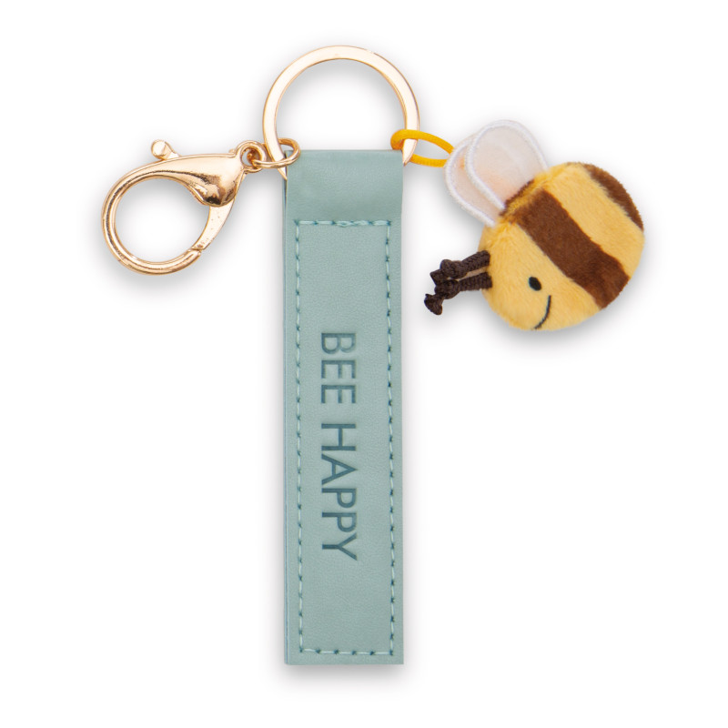 Schlüsselanhänger Bee happy Kunstlederband