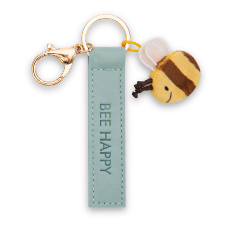 Schlüsselanhänger Bee happy Kunstlederband