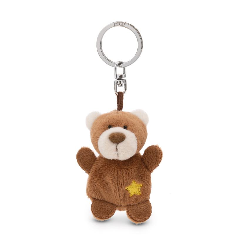 Schlüsselanhänger Bär braun mit Stern 5cm