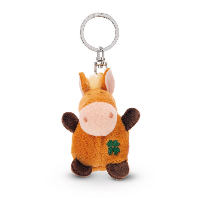 Schlüsselanhänger Pferd mit Kleeblatt 5c