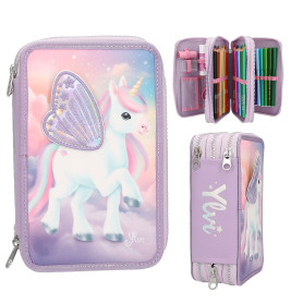 Ylvi 3 Fach Federtasche mit appliziertem Flügel