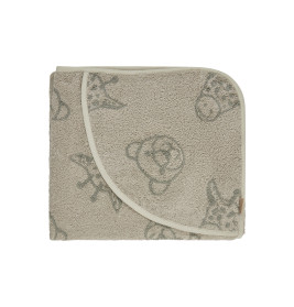 Kapuzenbadetuch Löwe 100x100 Steingrau