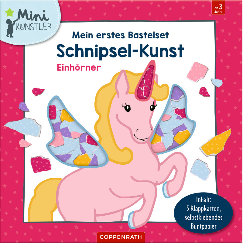 Cover eines Bastelsets Schnipsel-Kunst von Coppenrath Verlag für Kinder ab 3 Jahren, Baustellen-Motiv.