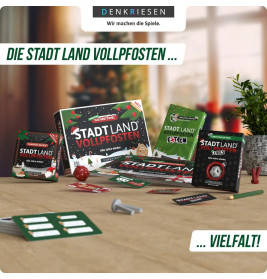 Stadt Land Vollpfosten® Das Brettspiel Christmas Edition | Grundspiel inkl. Weinachts Erweiterung