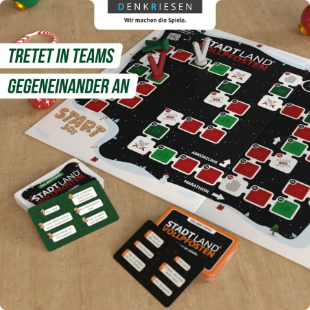 Stadt Land Vollpfosten® Das Brettspiel Christmas Edition | Grundspiel inkl. Weinachts Erweiterung