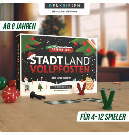 Stadt Land Vollpfosten® Das Brettspiel Christmas Edition | Grundspiel inkl. Weinachts Erweiterung