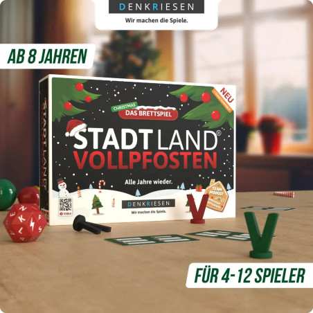Stadt Land Vollpfosten® Das Brettspiel Christmas Edition | Grundspiel inkl. Weinachts Erweiterung