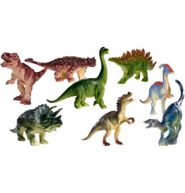 T-Rex Schädel mit Dino, 8-sort.