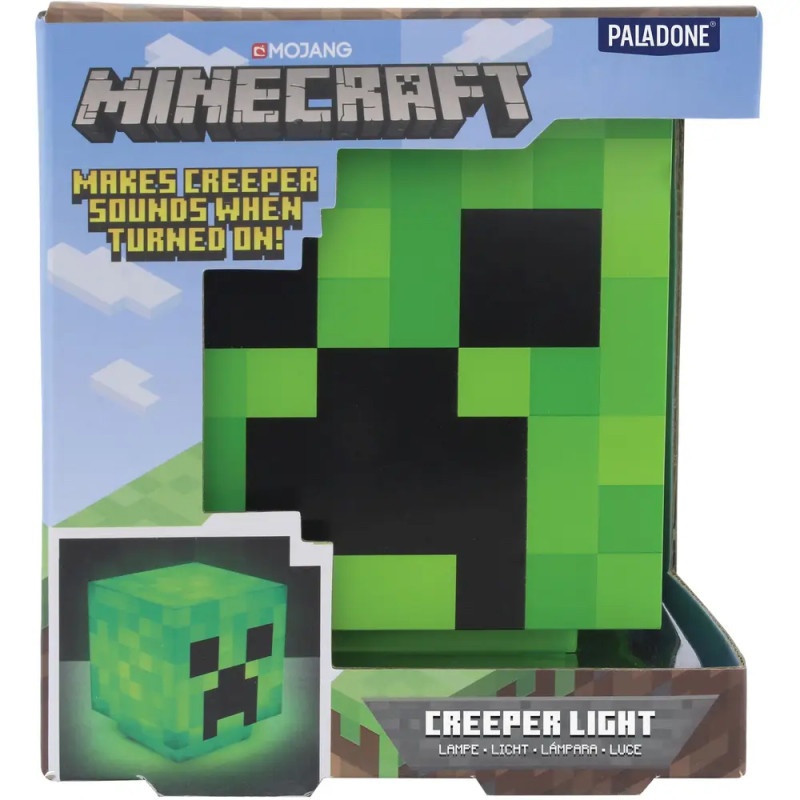 Minecraft Creeper Light in Verpackung, Hinweis: Gibt beim Einschalten typische Creeper-Geräusche von sich.