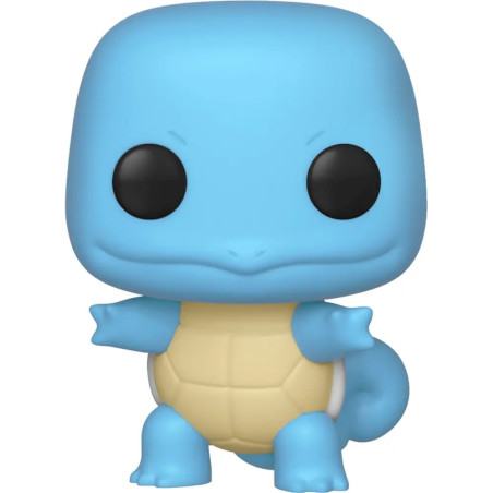 Blaue Squirtle Funko Pop!-Vinylfigur mit beigem Panzer, schwarzen Augen und ausgestreckten Armen.