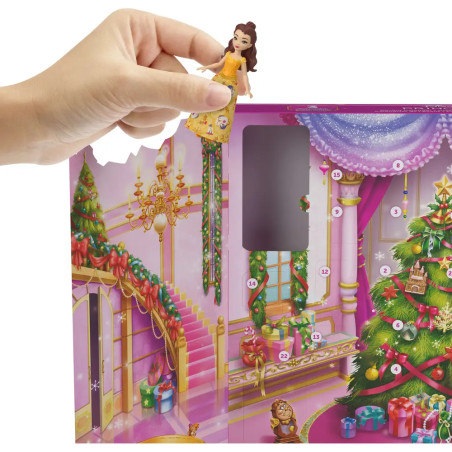 Disney Princess-Adventskalender mit 24 Tagen voller Überraschungen, enthält 3 kleine Puppen, 3 Freun