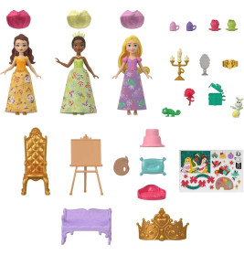 Disney Princess-Adventskalender mit 24 Tagen voller Überraschungen, enthält 3 kleine Puppen, 3 Freun