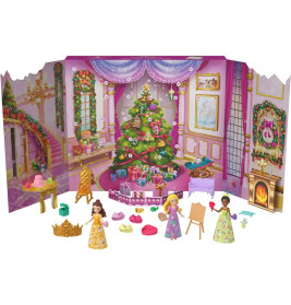 Disney Princess-Adventskalender mit 24 Tagen voller Überraschungen, enthält 3 kleine Puppen, 3 Freun