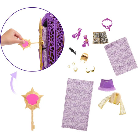 Monster High Skulltimate Secrets Hauntlywood-Mysteries-Spielset, Clawdeen Wolf Puppe mit mehr als 19