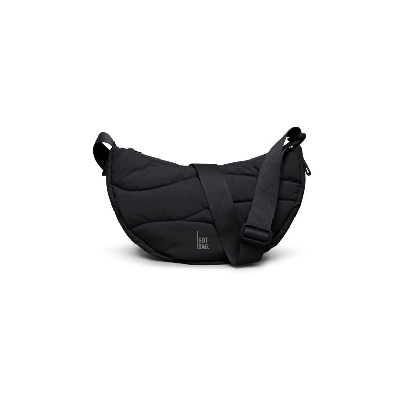 Wavy Puffer Moon Bag black