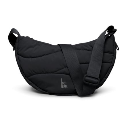 Wavy Puffer Moon Bag black