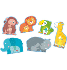 6 erste Puzzles – Tierfamilie