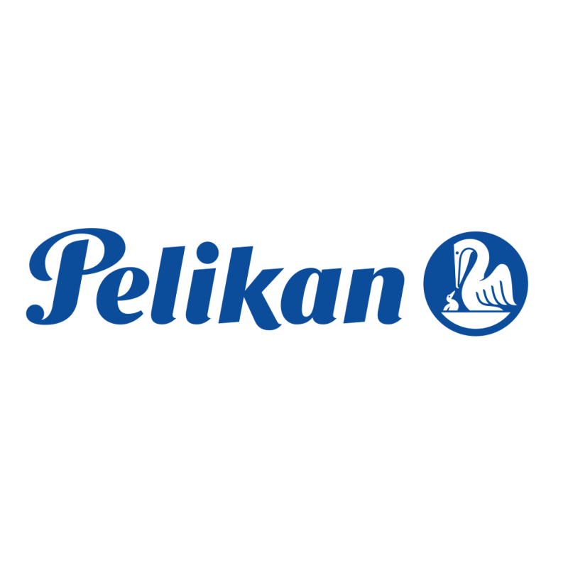 Pelikan-Logo mit blauer Schreibschrift und Pelikan-Abbildung im blauen Kreis auf weißem Hintergrund.