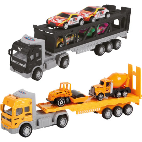 Speedzone Sattelzug, inklusive 2 Fahrzeuge, Licht   Sound, 4-fach sortiert