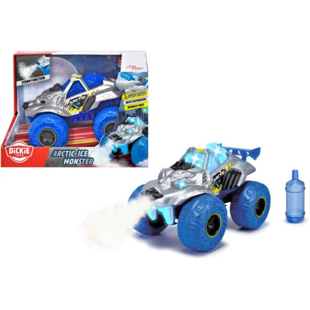 Dickie Toys Arctic Ice Monster Monstertruck mit Wasserdampf, Licht & Sound – 25cm