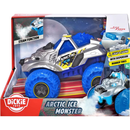 Dickie Toys Arctic Ice Monster Monstertruck mit Wasserdampf, Licht & Sound – 25cm