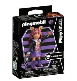 Playmobil-Figur Clawdeen Wolf aus Monster High in lila Outfit, originalverpackt.