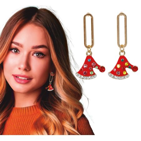 METALL- OHRRINGE WEIHNACHTSMÜTZE