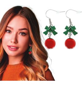 METALL- OHRRINGE WEIHNACHTSKUGEL