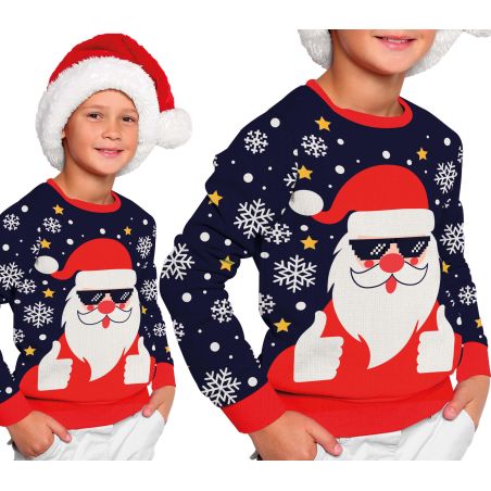 SANTA WEIHNACHTSPULLOVER, KINDER, 7–9 JAHRE