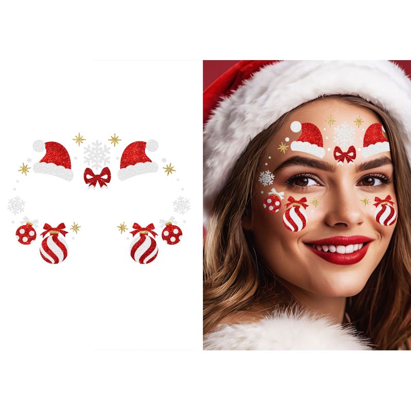 GLITZER WEIHNACHTS- GESICHTSCHMUCK