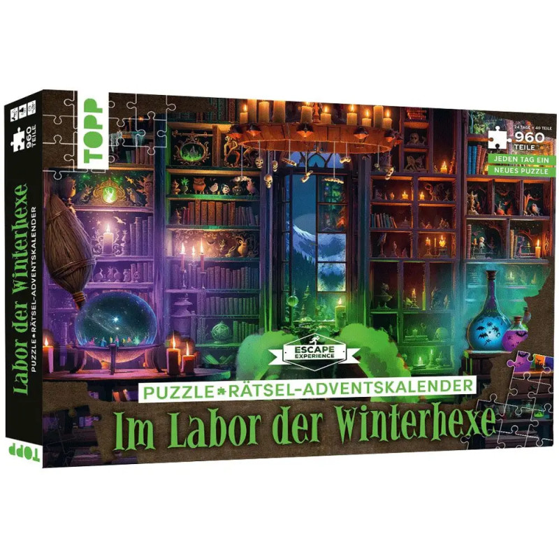 Puzzle-Rätsel-Adventskalender: Im Labor der Winterhexe – 24 Puzzles mit insgesamt 960 Teilen Puzzle-Rätsel-Adventskalender: Im Labor der Winterhexe – 24 Puzzles mit insgesamt 960 Teilen