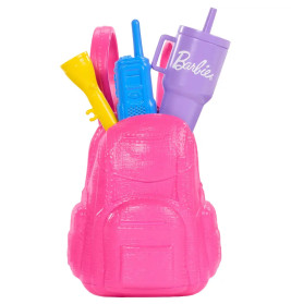 Barbie Outdoor-Abenteuer Modepuppe Malibu mit mehr als 10 Zubehörteilen zum Thema Camping, darunter