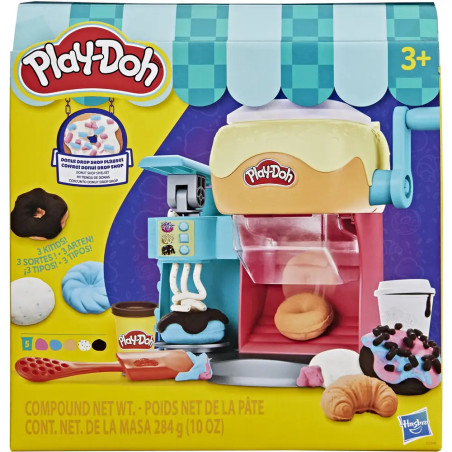 Play-Doh Donut-Set: Box mit Spielzeug-Donutmaschine, Donuts, Toppings und Play-Doh-Dosen, ab 3 Jahren.