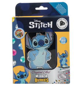 Disney Stitch Crystal Art Mirror Buddies Bastelset mit Stitch und bunten Diamantmuster-Details in der Box.