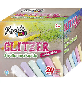 KREIDESPASS Glitzer Straßenmalkreide, 20 Stück