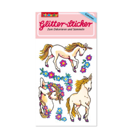 Glitter-Sticker Einhörner