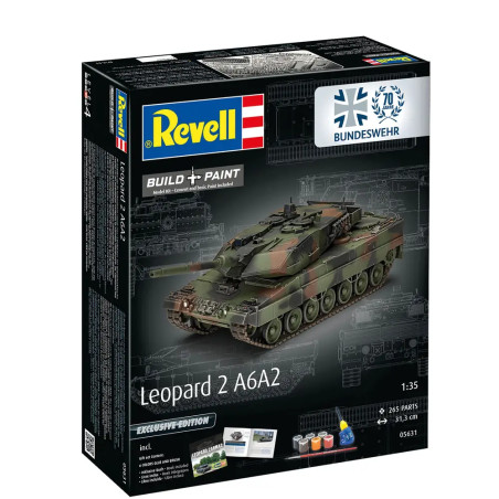 70 Jahre Bundeswehr: Leopard 2A6MA2 Exclusive Edi, Revell Modellbausatz mit Basiszubehör