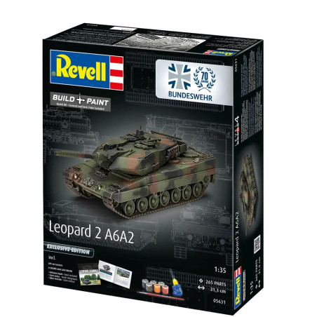 70 Jahre Bundeswehr: Leopard 2A6MA2 Exclusive Edi, Revell Modellbausatz mit Basiszubehör