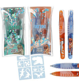 Dino World Tattoo Glitzer Gelstifte