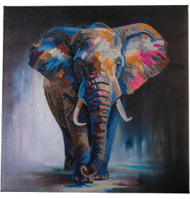 Crystal Art Leinwandbild Majestic Elephant 30x30 cm