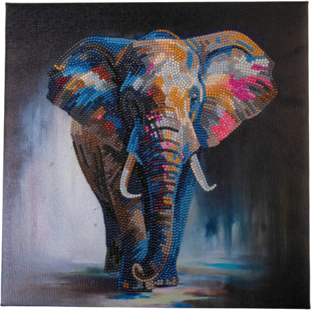 Crystal Art Leinwandbild Majestic Elephant 30x30 cm