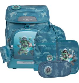 Beckmann Air Jungle Game Schulranzen-Set, 6-teilig, ergonomisch, 28L, inkl. Taschen und Turnbeutel.