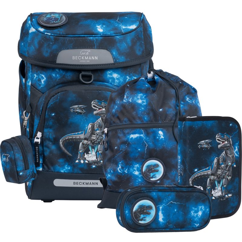 Ergonomisches, robustes 6-teiliges Schulranzen-Set Beckmann of Norway Air Tech Rex für Jungen mit coolen Designs.