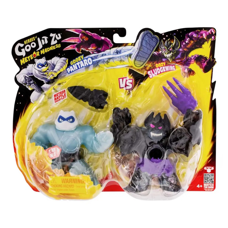 Heroes of Goo Jit Zu Meteor Madness Versus Pack S13: Pantaro vs. Sludgewing dehnbare Actionfiguren.